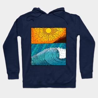 Sunset Breaking Wave Hoodie